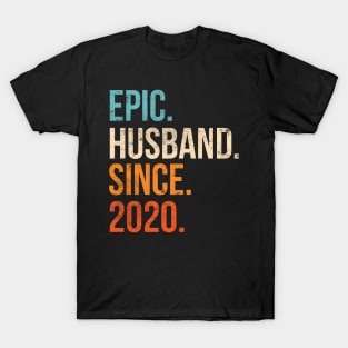 First Wedding Anniversary Epic Husband Since 2020 T-Shirt